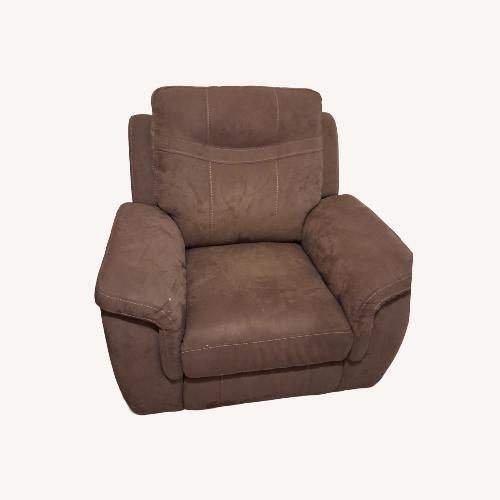 Used Light Brown Suede Recliner for sale on AptDeco