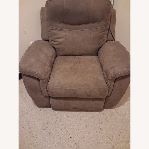 Used Light Brown Suede Recliner for sale on AptDeco