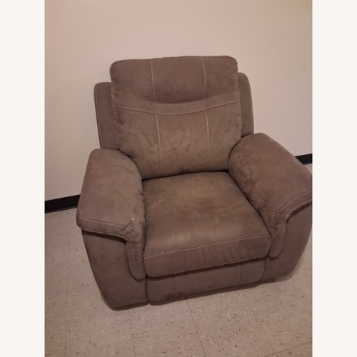Used Light Brown Suede Recliner for sale on AptDeco