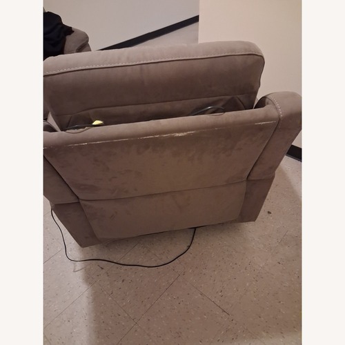 Used Light Brown Suede Recliner for sale on AptDeco