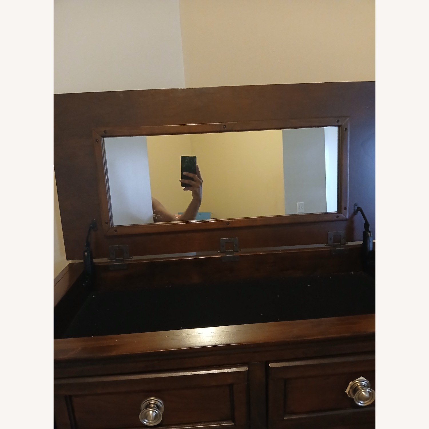 Vintage/Antique Dark Brown Wood Dresser - image-4