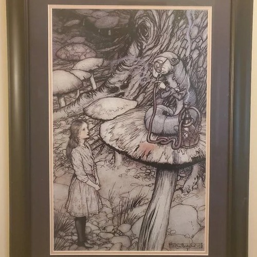 Used Alice in Wonderland Oil Painting for sale on AptDeco