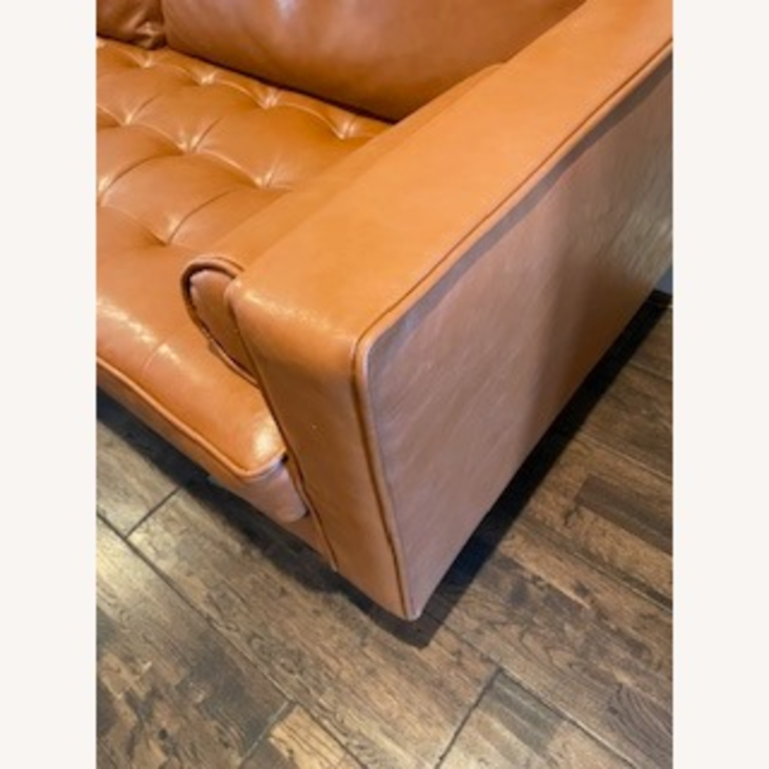 Joss & Main Orange Leather 3+ Seater Sofa - image-4