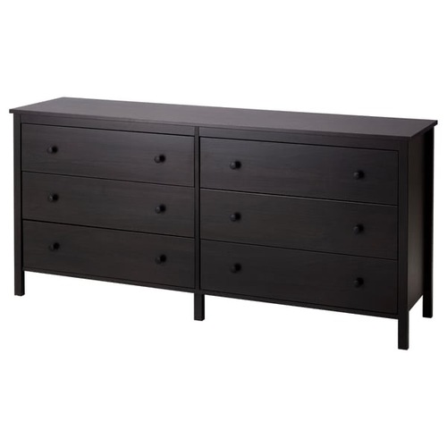 Used IKEA Black Koppang Chest of 6 Drawers for sale on AptDeco