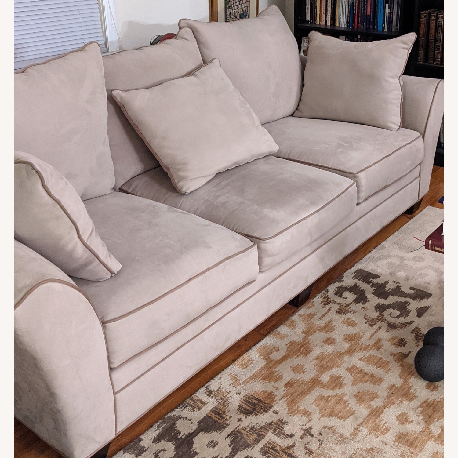 H.M. Richards Light Brown Fabric 3+ Seater Sofa - image-3