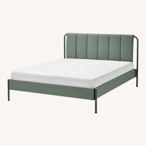 Used IKEA Green Fabric Queen Bed for sale on AptDeco
