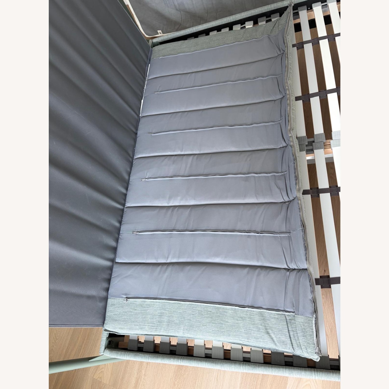 IKEA Green Fabric Queen Bed - image-8