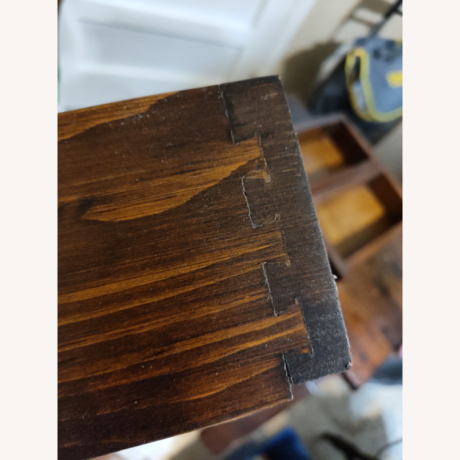 Vintage Large Bin & 4 Drawers Solid Pine - image-3