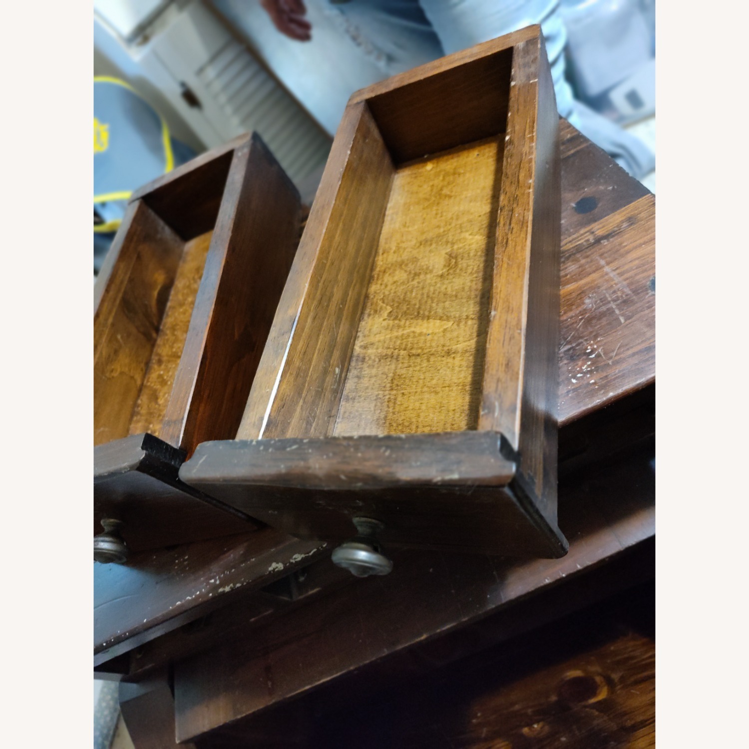 Vintage Large Bin & 4 Drawers Solid Pine - image-2