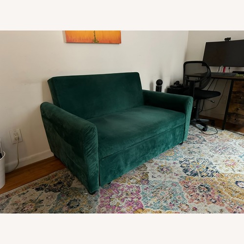 Used Green Velvet 2-Seater Sofa and Sleeper for sale on AptDeco