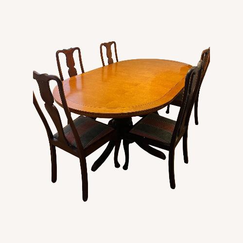 Used Vintage/Antique Dark Brown Wood Dining Sets for sale on AptDeco