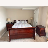 Dark Brown Wood Queen Bed