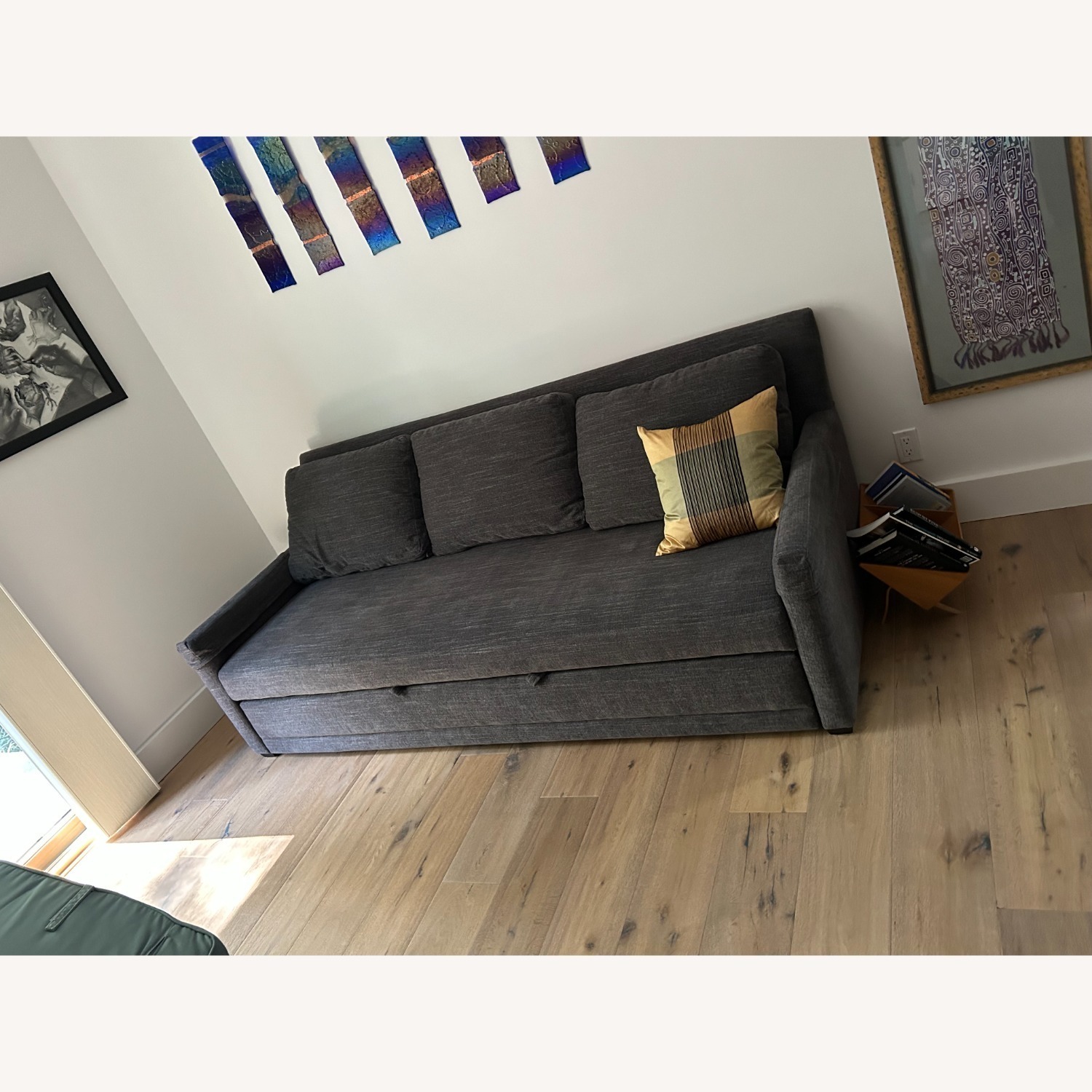 Crate & Barrel Dark Gray Fabric Sleeper Sofa - image-2