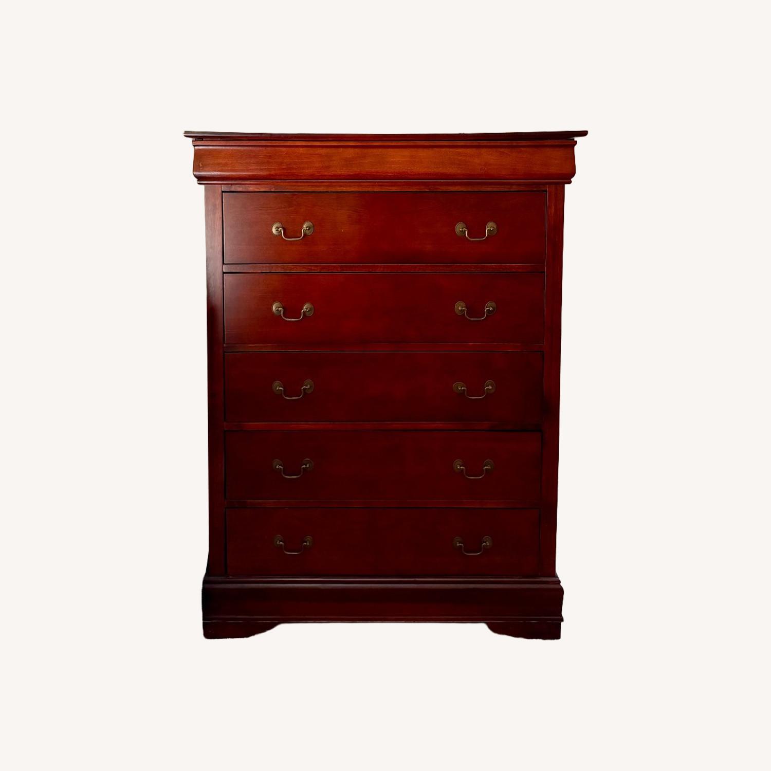 Dark Brown Wood Chest - image-0
