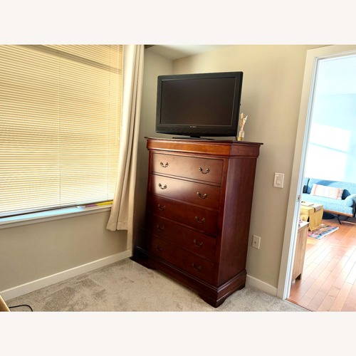 Used Dark Brown Wood Chest for sale on AptDeco