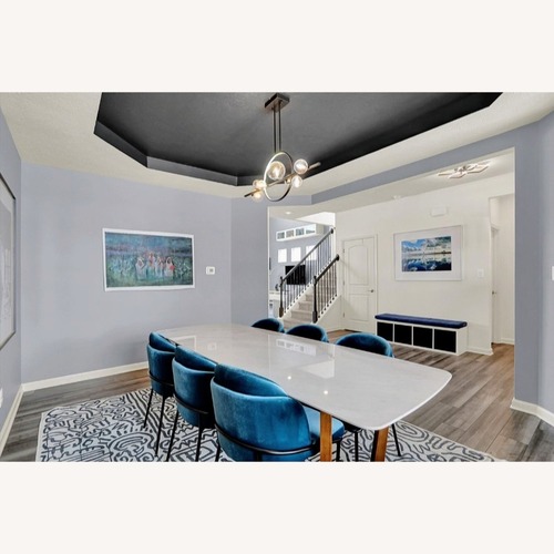 Used Rove Concepts Evelyn White Marble Dining Table for sale on AptDeco