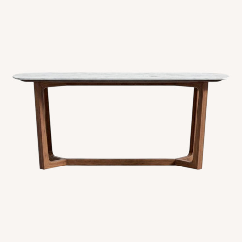 Used Rove Concepts Evelyn White Marble Dining Table for sale on AptDeco