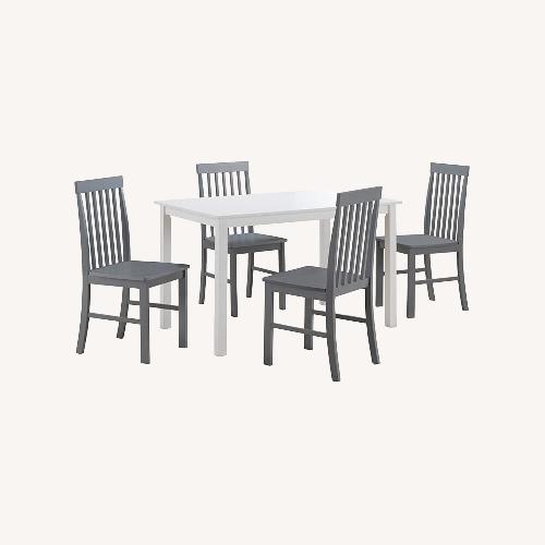 Used Walker Edison 4 Person Dining Table 4 Chairs Set for sale on AptDeco