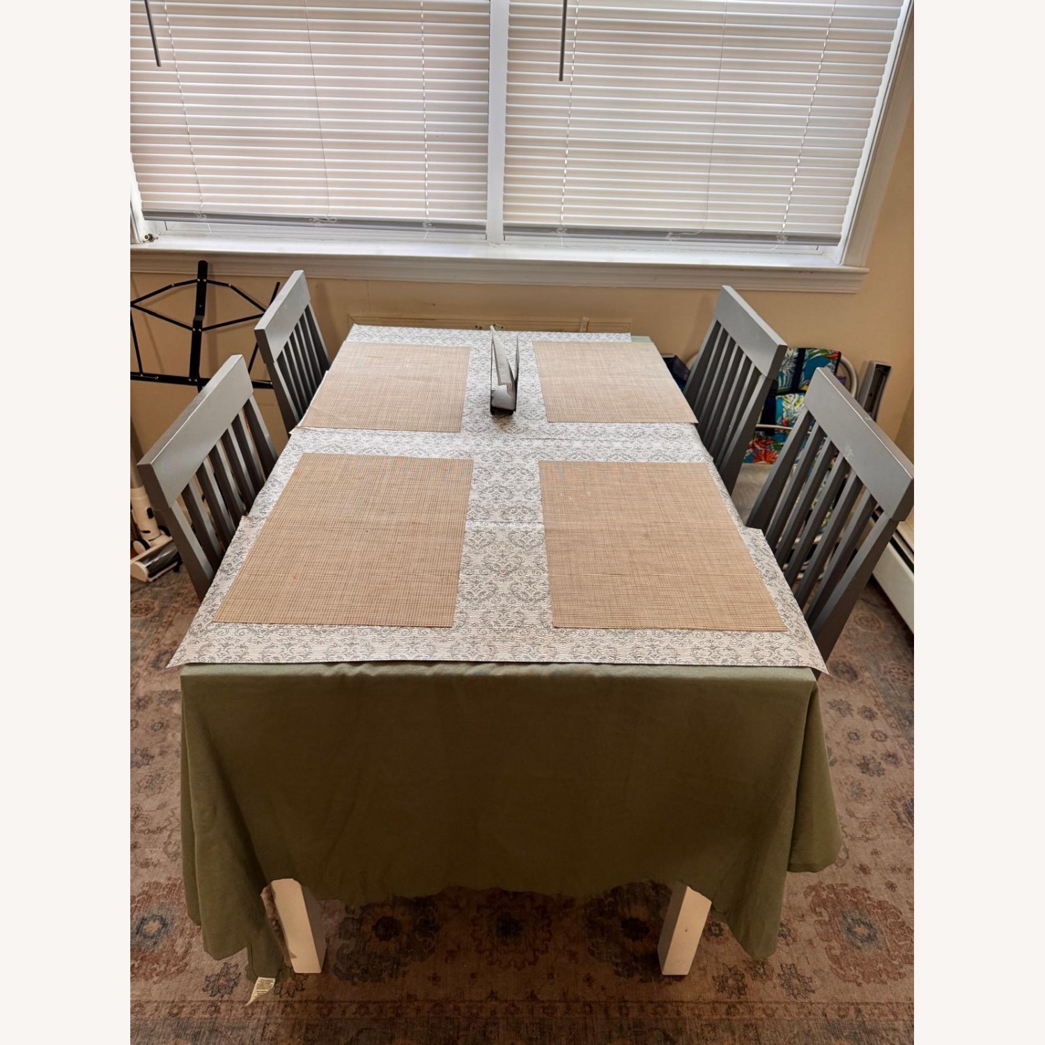 Walker Edison 4 Person Dining Table 4 Chairs Set - image-1