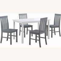 Walker Edison 4 Person Dining Table 4 Chairs Set