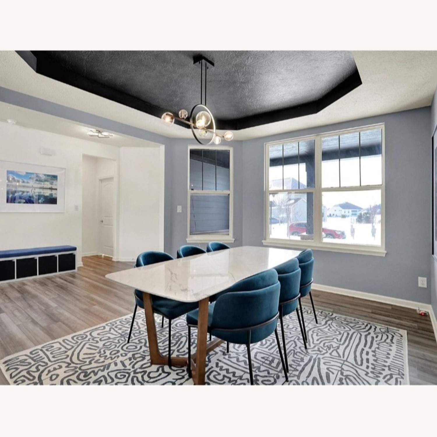 Rove Concepts Angelo Blue Velvet Dining Chairs - image-3