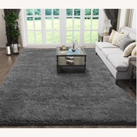 Dark Gray Fabric Area Rug 5' x 7'