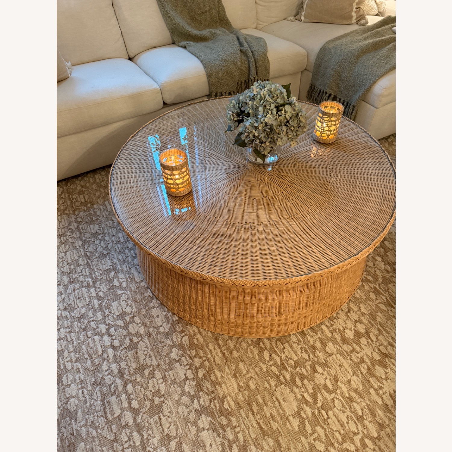 Serena & Lily Natural Rattan Coffee Table - image-2