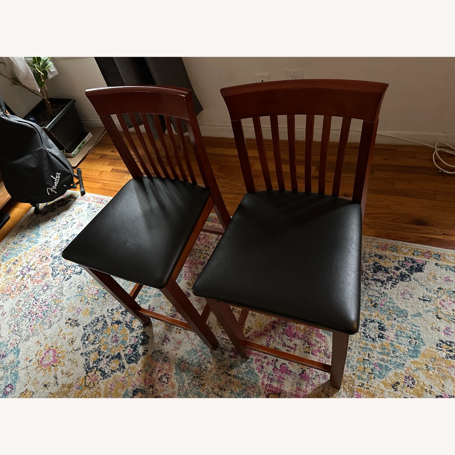 Linon Home Decor Red Cherry Wood Bar Stools  - image-1