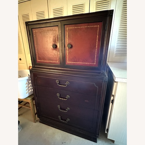 Used Stratford House Furniture Dark Brown Wood Armoire for sale on AptDeco