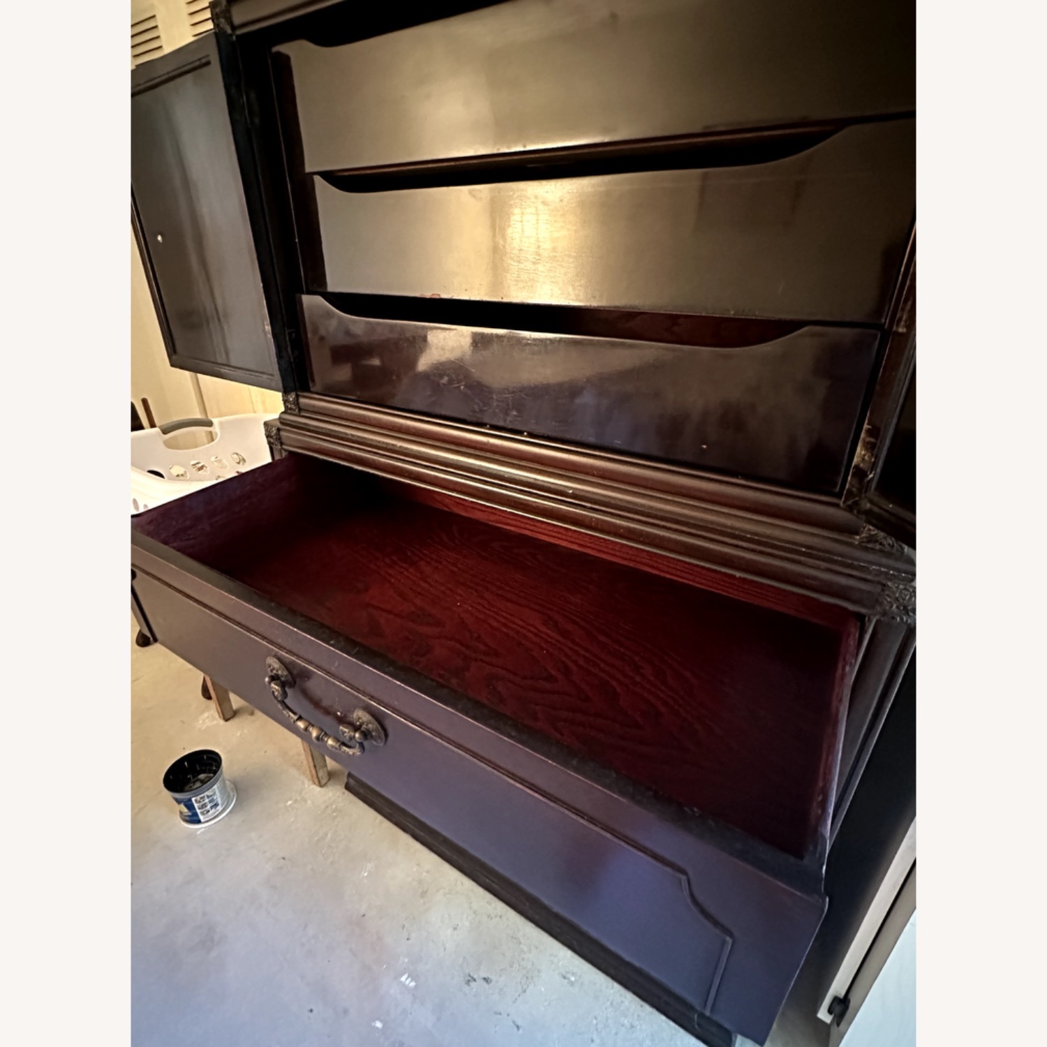 Stratford House Furniture Dark Brown Wood Armoire - image-6