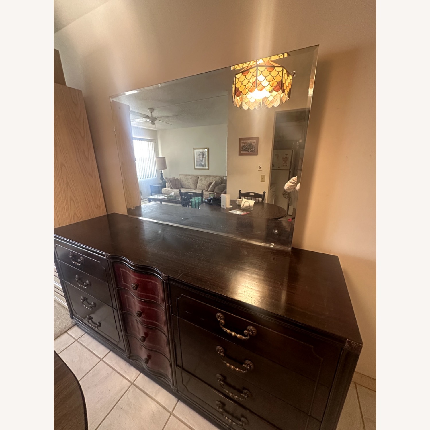 Stratford House Furniture Dark Brown Wood Dresser - image-6