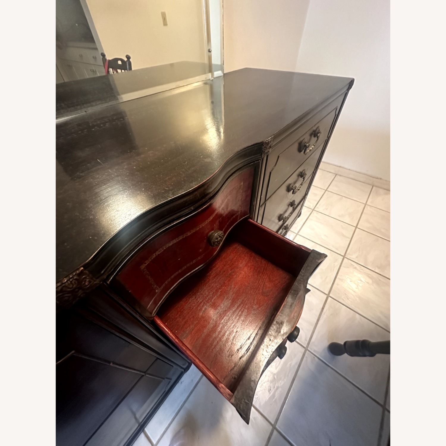 Stratford House Furniture Dark Brown Wood Dresser - image-3