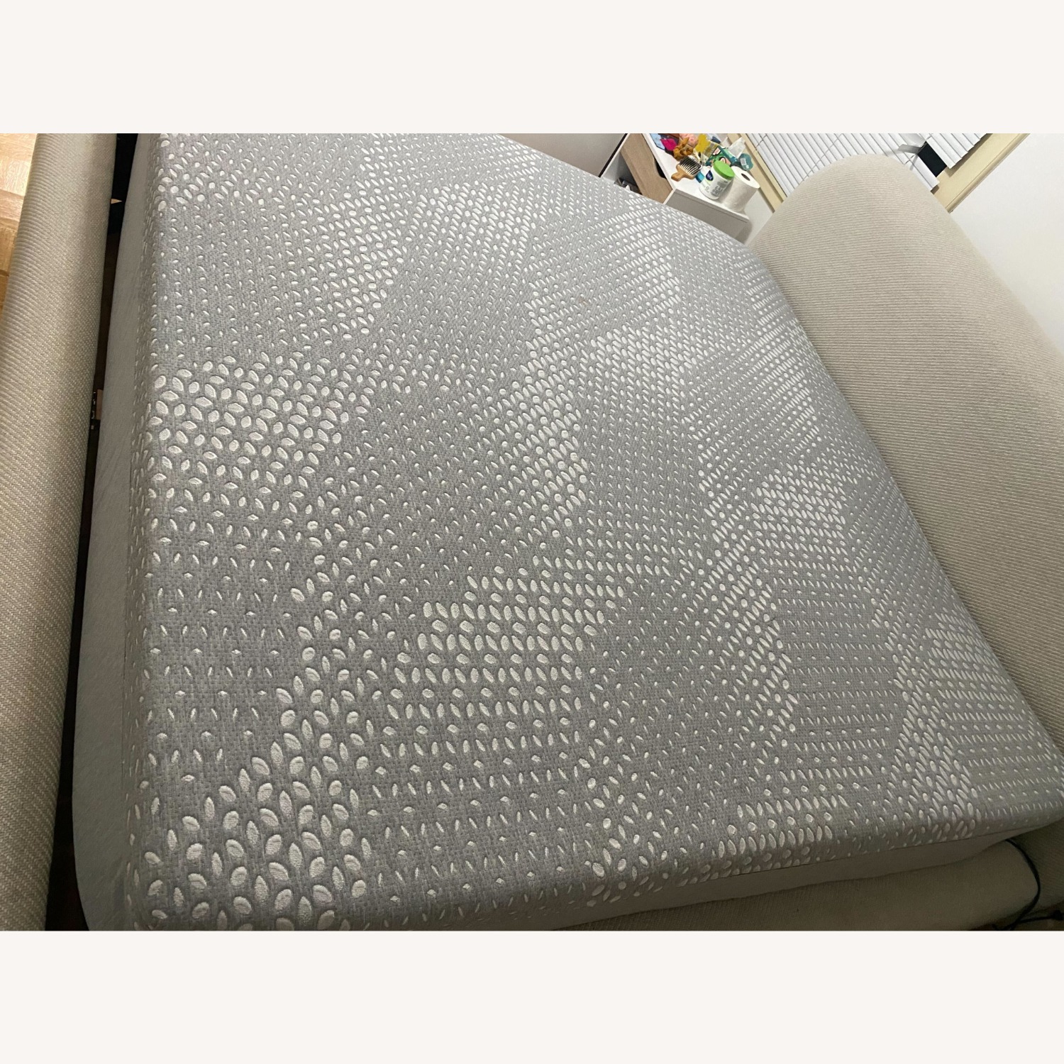 West Elm Natural Fabric King Bed - image-1