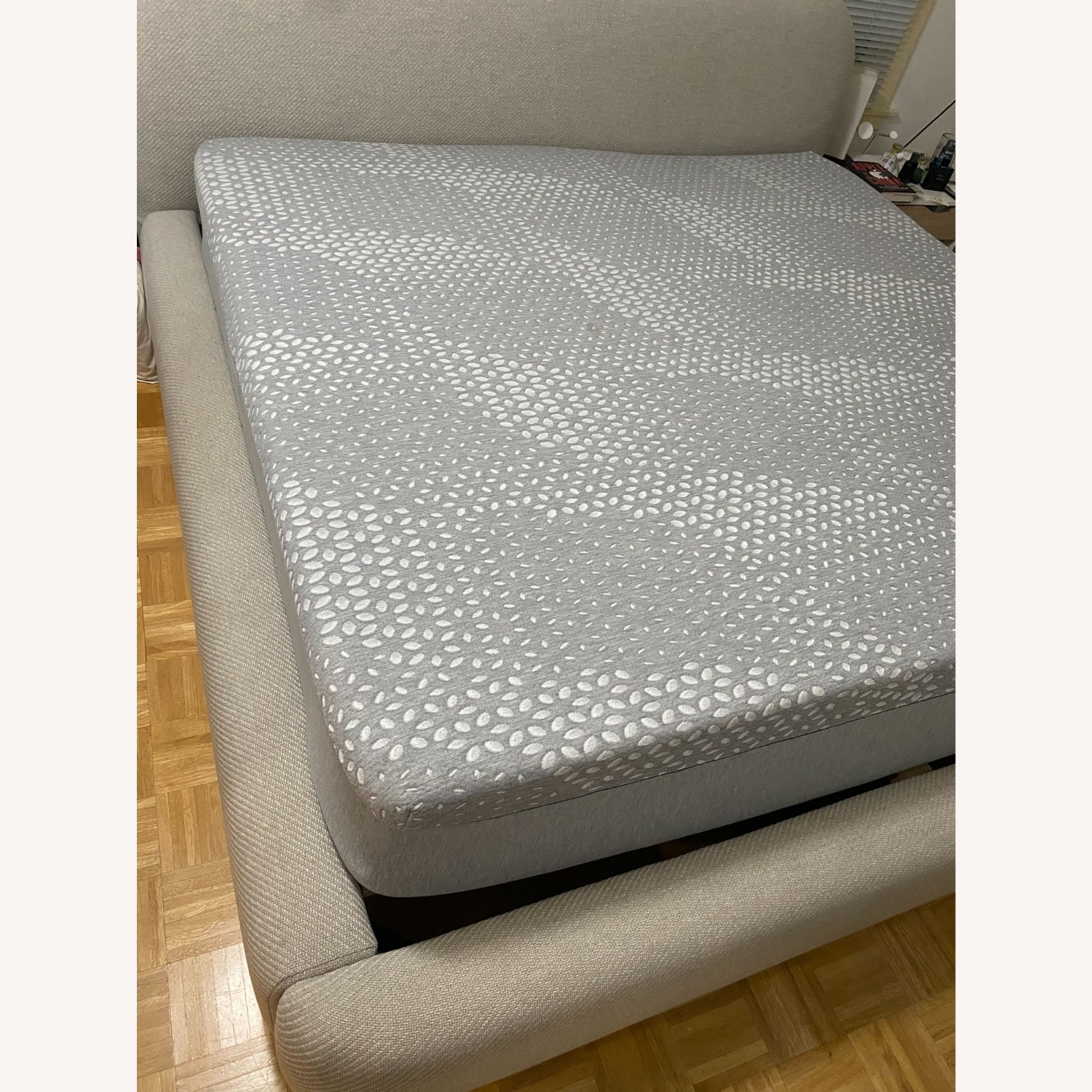 West Elm Natural Fabric King Bed - image-3