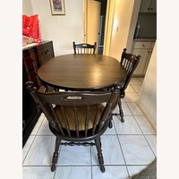 Dark Brown Wood Dining Set
