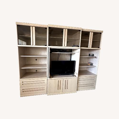 Used Natural Wood Veneer Media Storage for sale on AptDeco