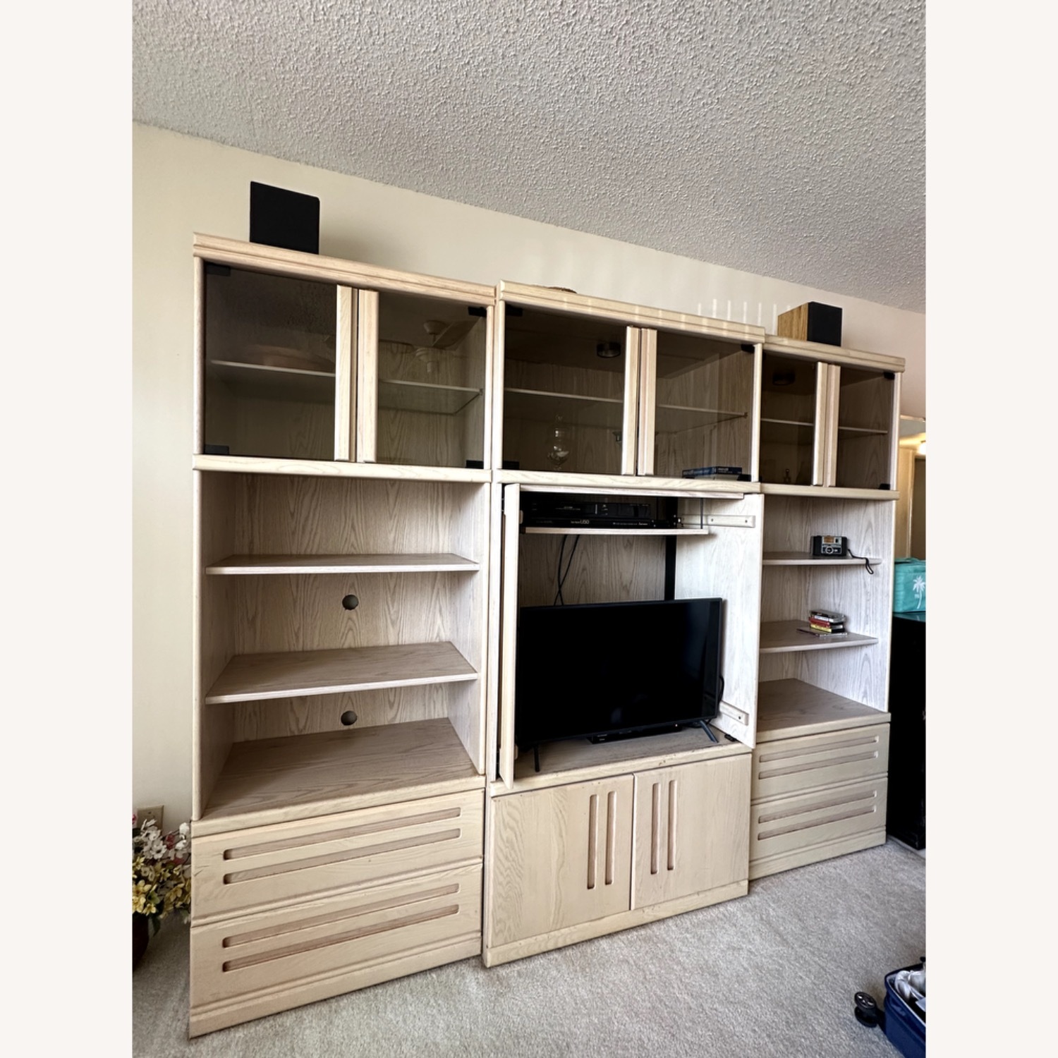 Natural Wood Veneer Media Storage - image-1