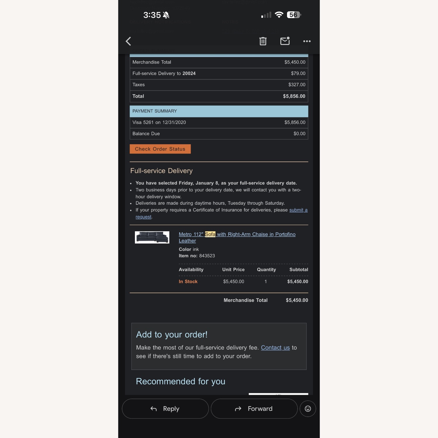 Room & Board Metro Blue Leather 2 Piece Sectional - image-7