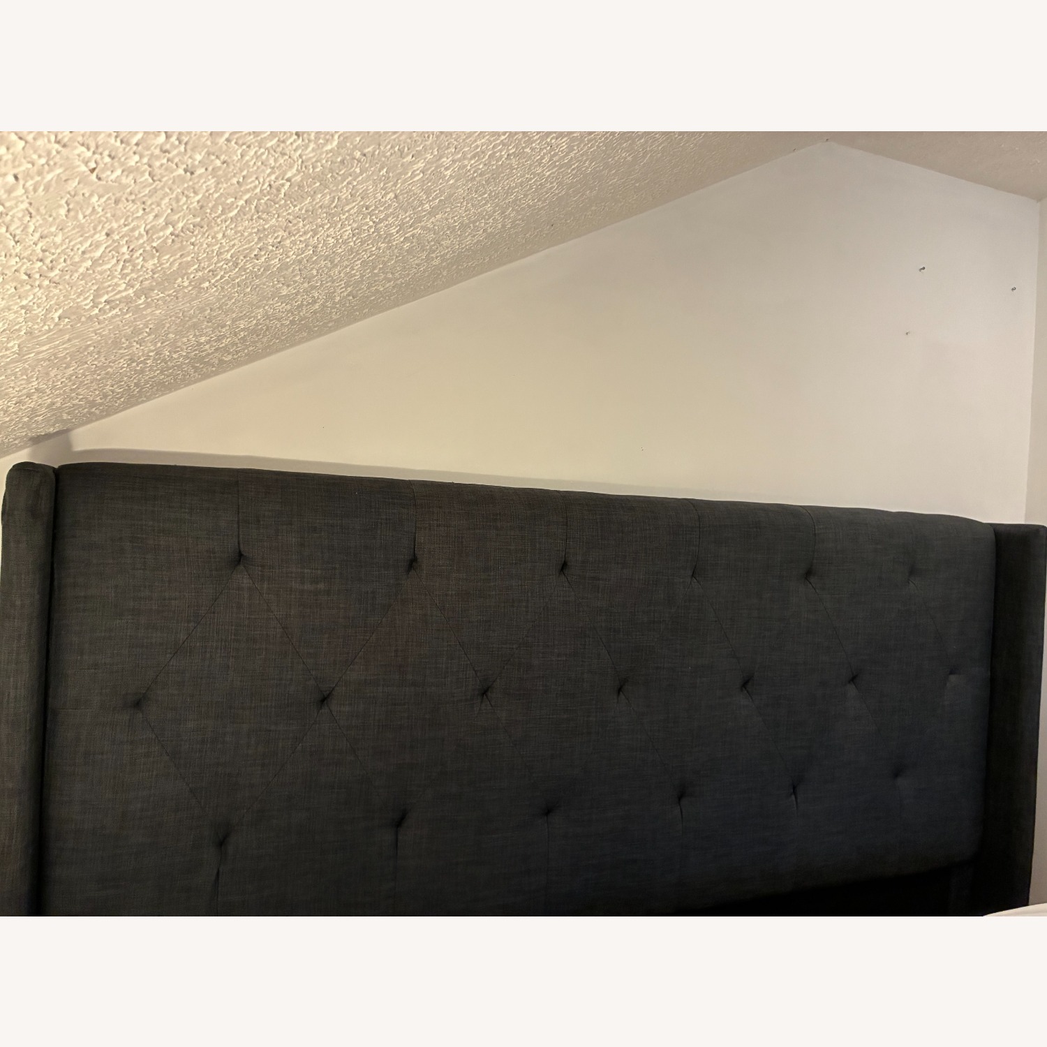 Dark Gray Fabric Headboard - image-2