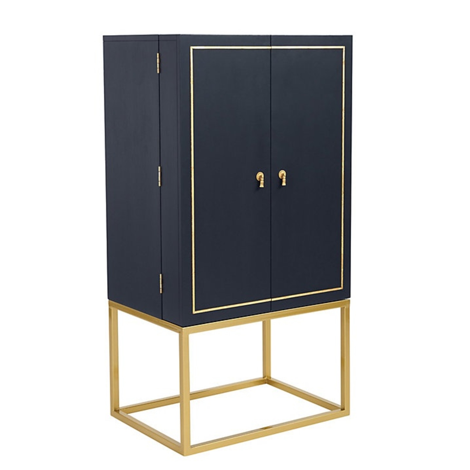 Ballard Designs Harper Campaign Bar Blue Bar Cart - image-5