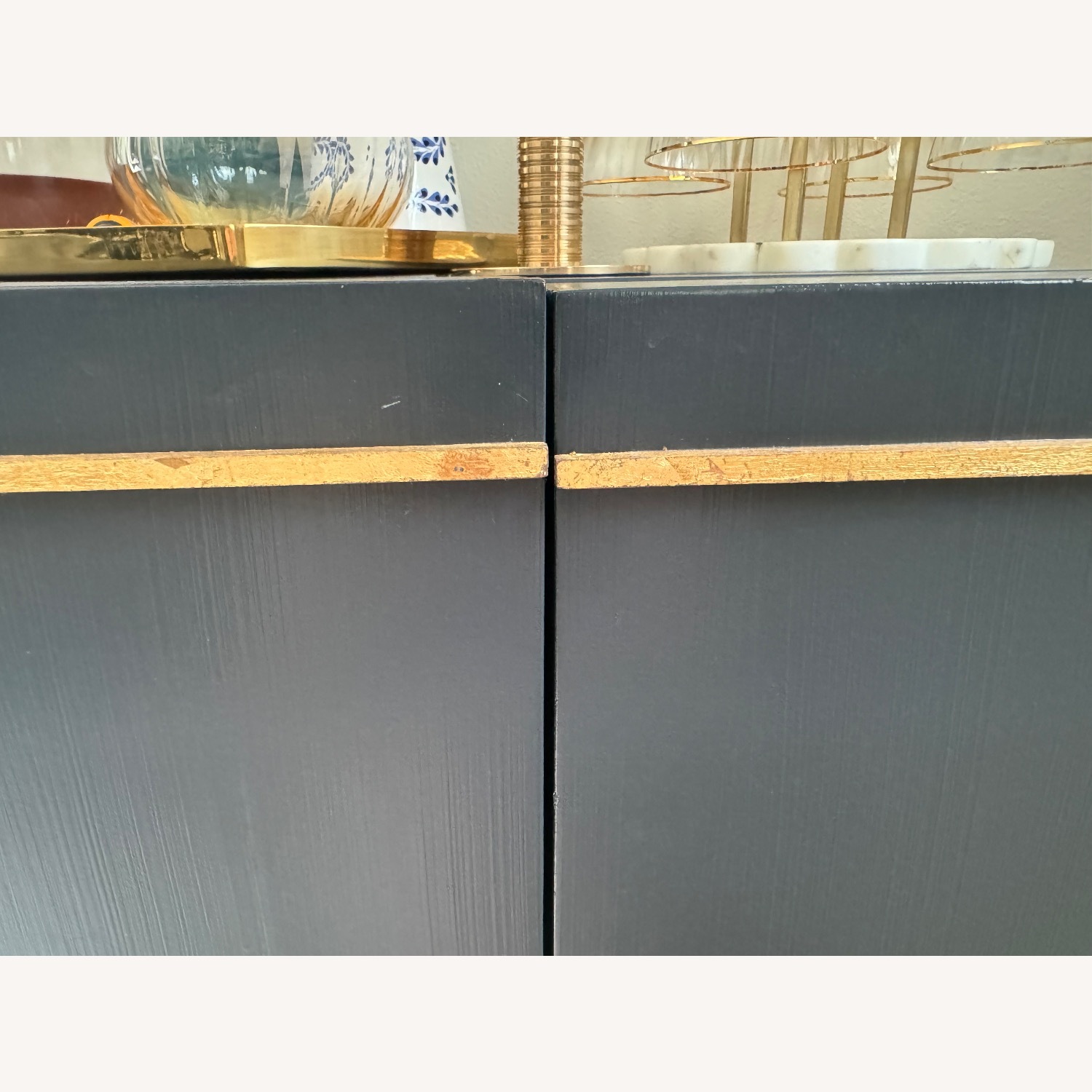 Ballard Designs Harper Campaign Bar Blue Bar Cart - image-4