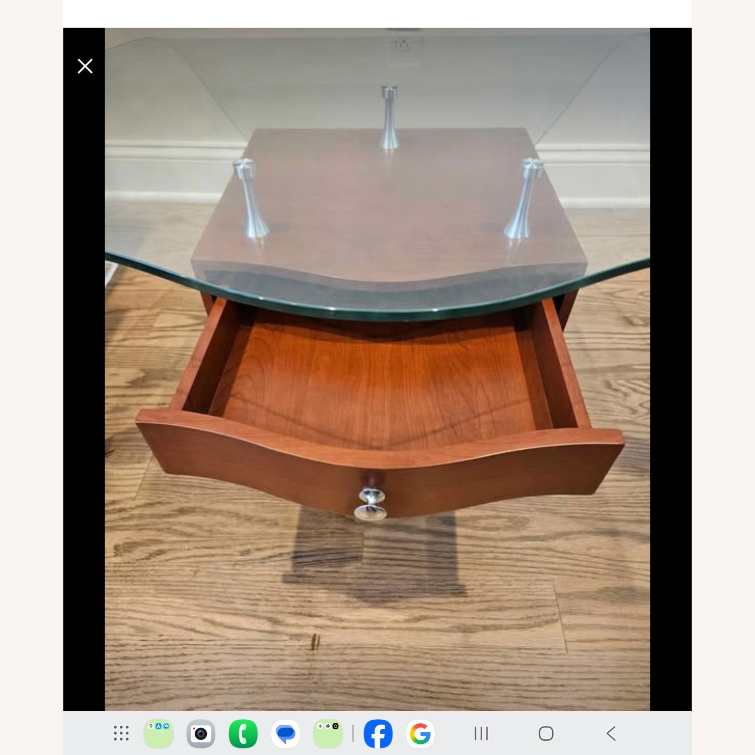 Vintage/Antique Light Brown Glass Coffee Table - image-2