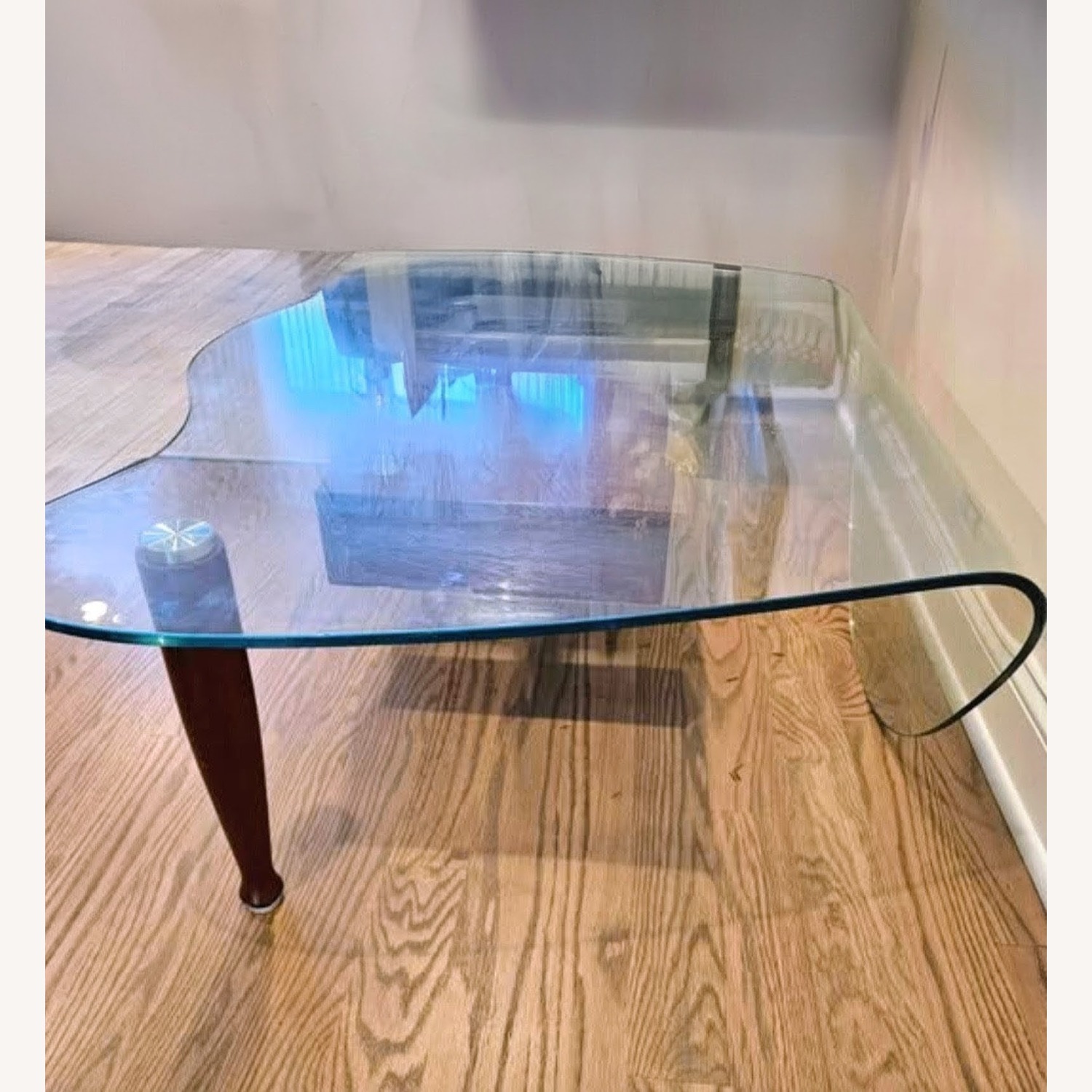 Vintage/Antique Light Brown Glass Coffee Table - image-4