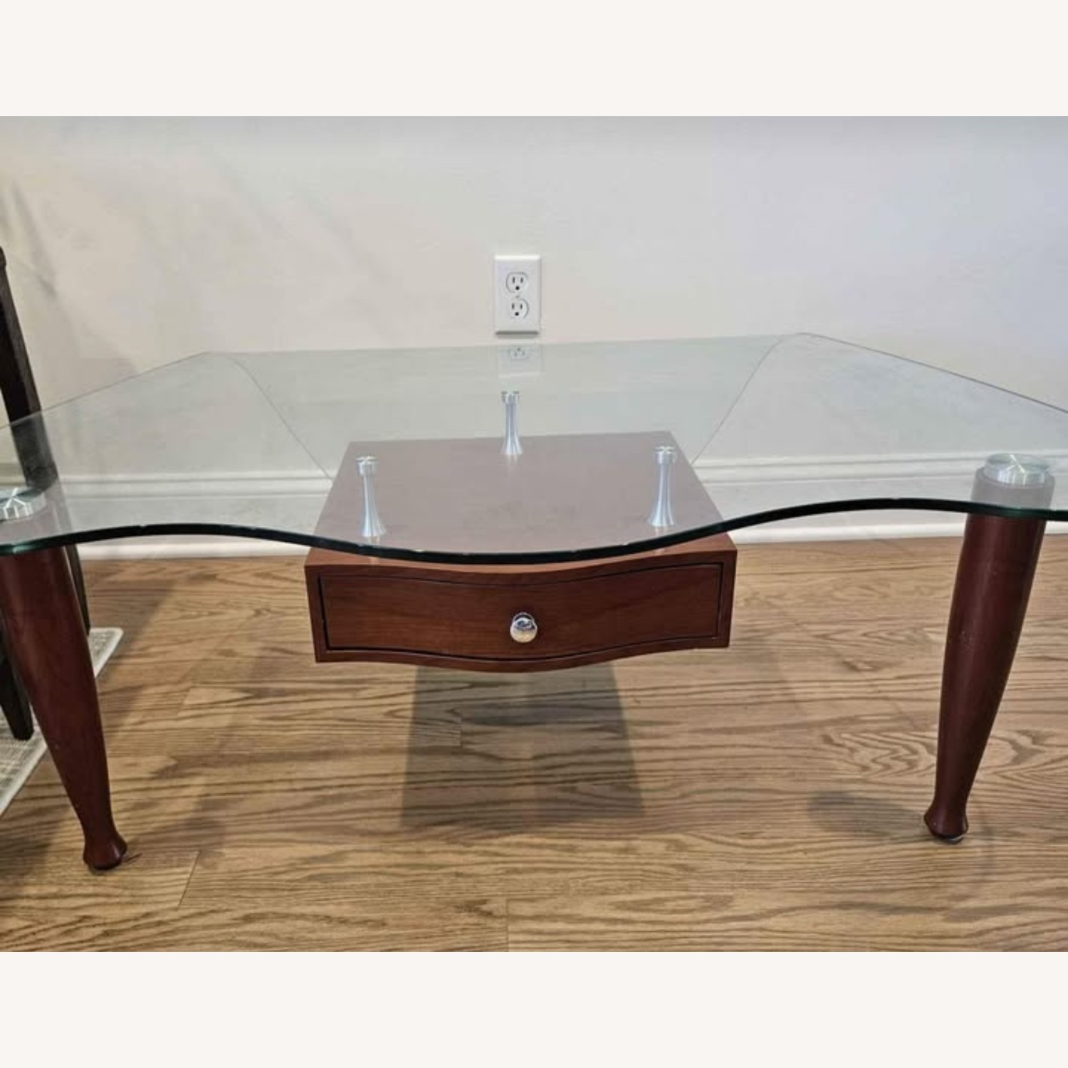 Vintage/Antique Light Brown Glass Coffee Table - image-1