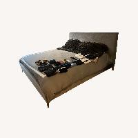 CB2 Dark Gray Fabric King Bed