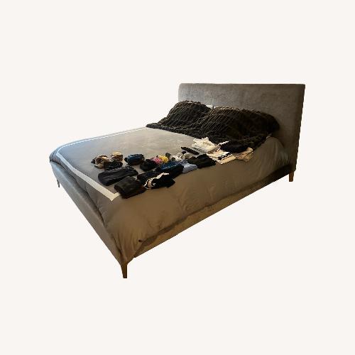 Used CB2 Dark Gray Fabric King Bed for sale on AptDeco