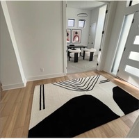 Handmade Wool Ivory/Black Rug