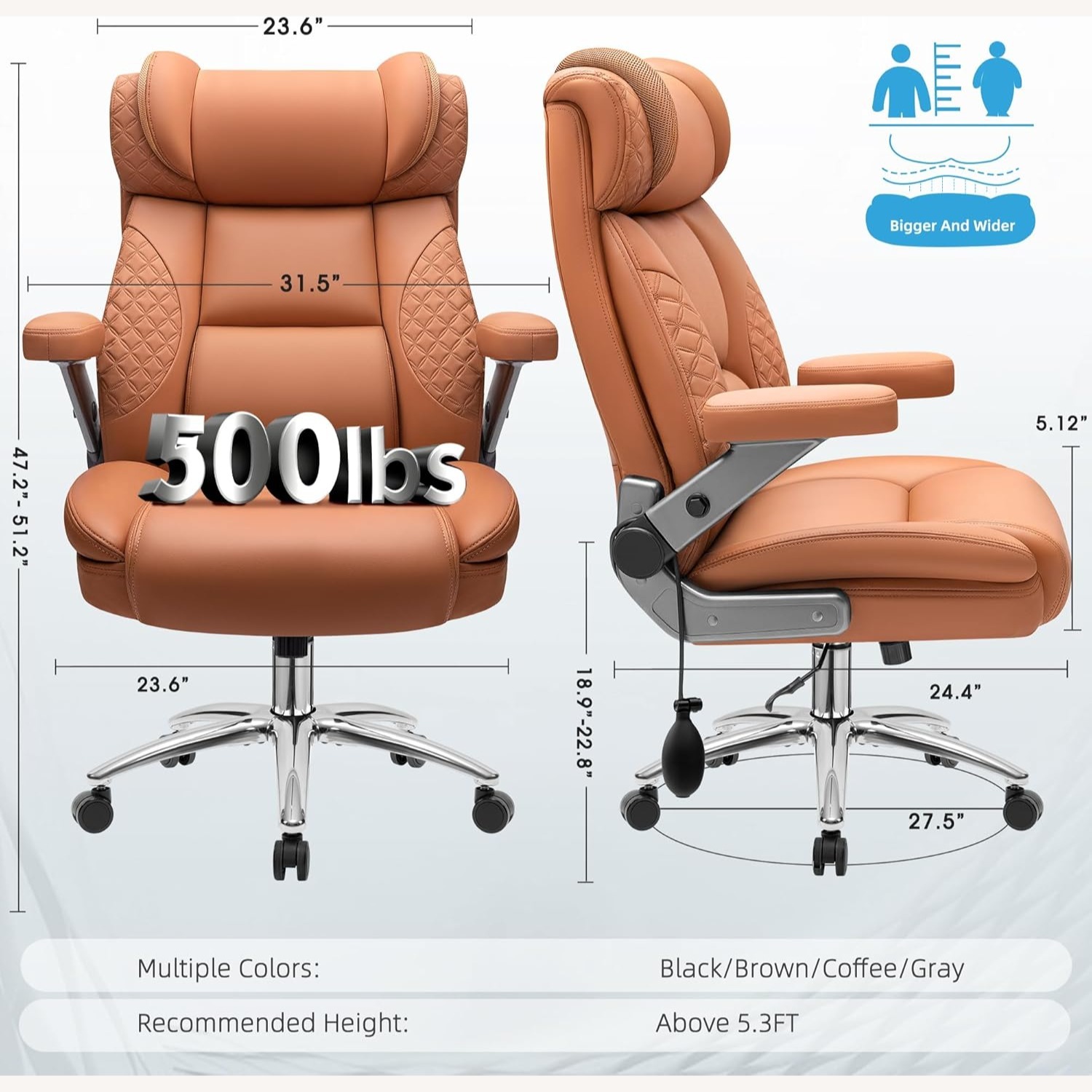 Office Chair, 5D Flip Arm Ergonomic Desk Chair - image-2