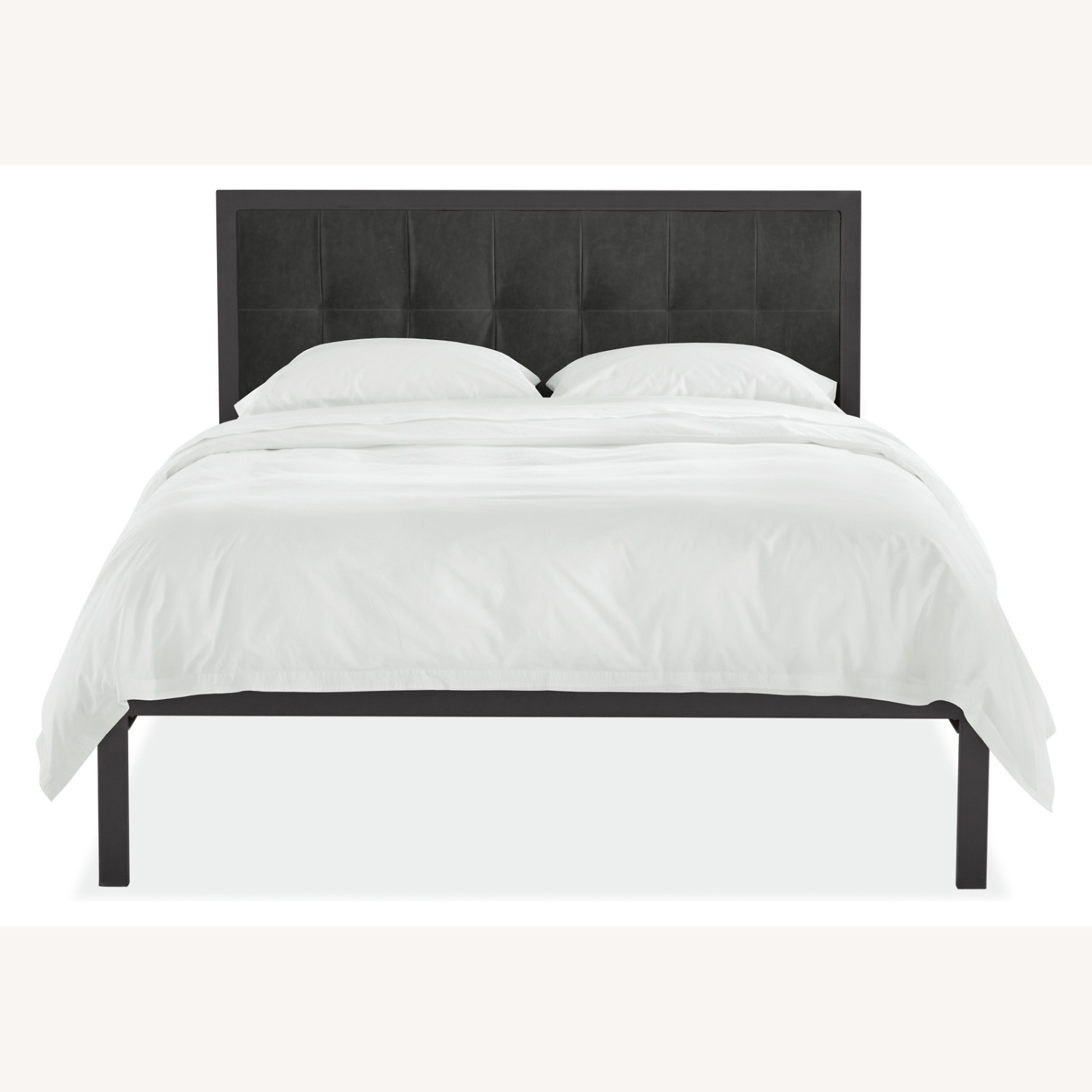 Room & Board Berin Black Leather Queen Bed - image-0