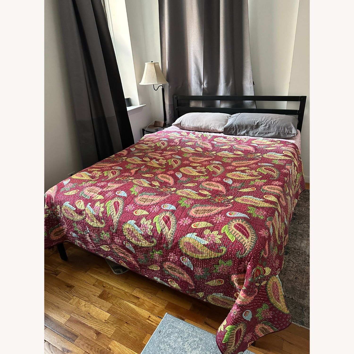 Metal Platform Bed Frame with Headboard - image-1